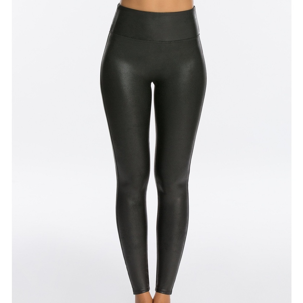 SPANX Faux Leather Leggings - XS, Black